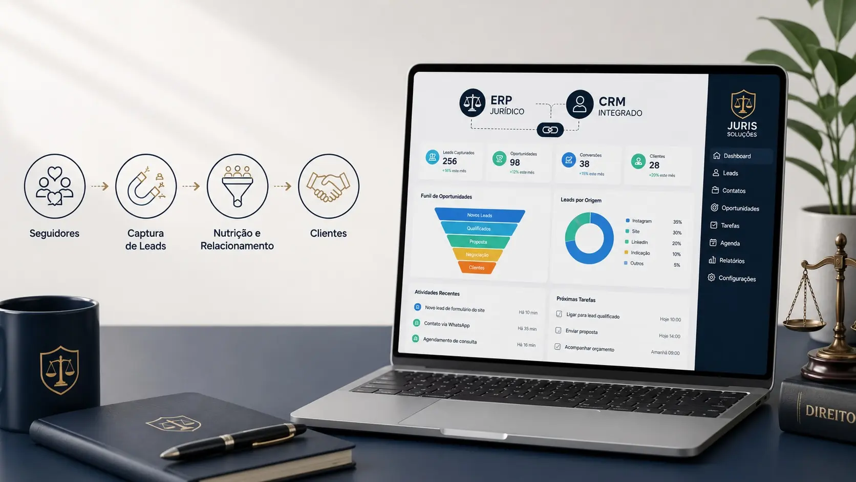 De Seguidores a Clientes: Como um ERP Jurídico com CRM Integrado Transforma a Captura de Leads